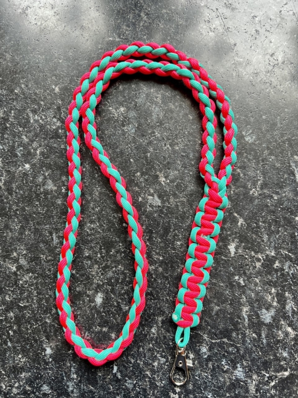 Luxury neon pink and green lanyard