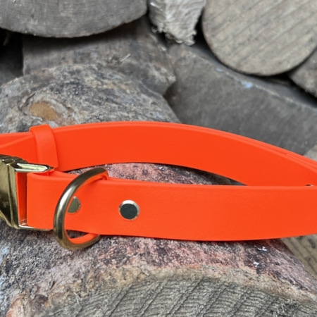 Biothane dog collar in fluro orange